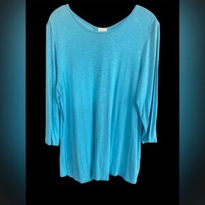 Chico’s Women’s Turquoise Blue Tunic Top